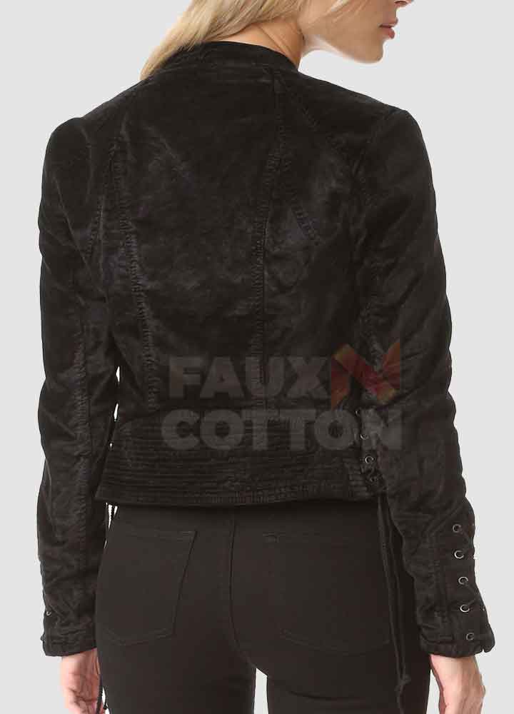 Women's Lacey Black Velvet Jacket